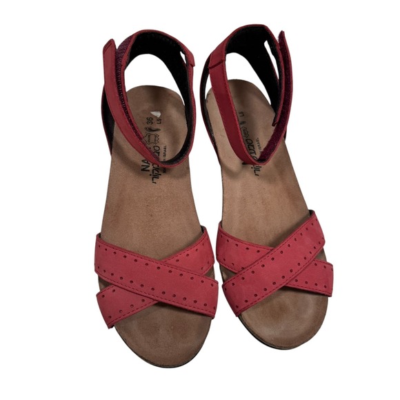 Naot Wand Red Wedge Sandal Women's size 36, US 5 - Picture 3 of 6